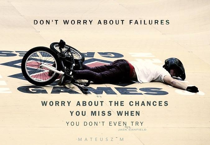 inspirational image quote about failure and chances