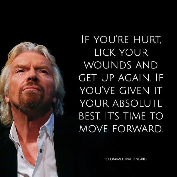 Richard Branson about being hurt