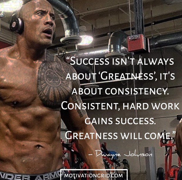 Success consistency and hard work Dwayne Johnson Picture Quotes