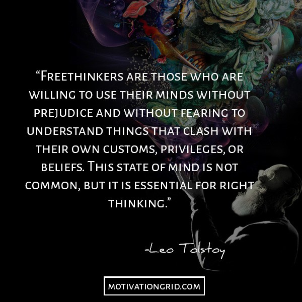 Leo Tolstoy quotes about the freethinkers