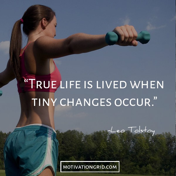Leo tolstoy about living true life, making tiny changes, motivational picture quote