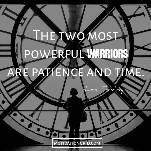 Leo Tolstoy quote image about time and patience, inspirational