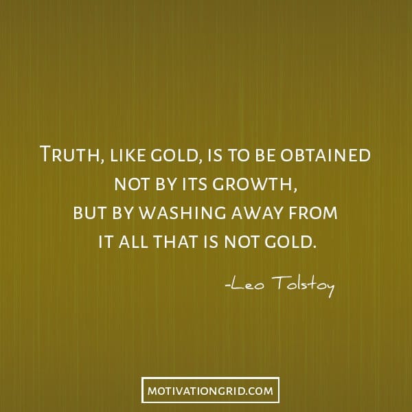 Leo Tolstoy about the truth and gold image quote