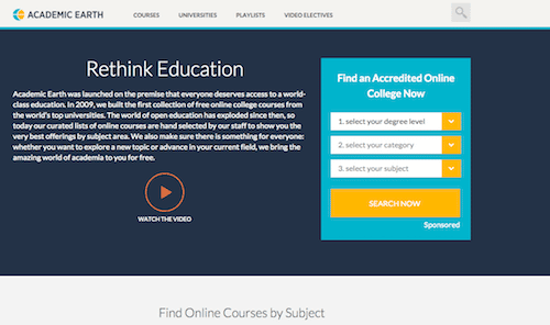 Academic Earth, free online education
