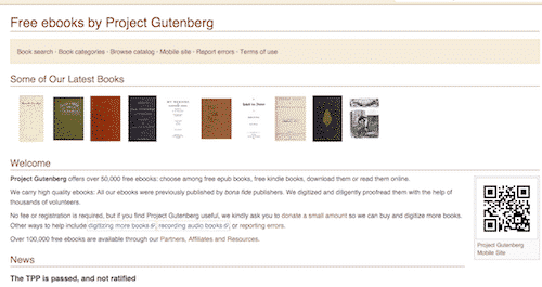 online free education at Project Gutenberg