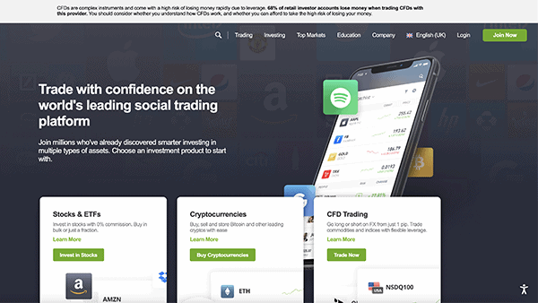 etoro legit forex broker home page