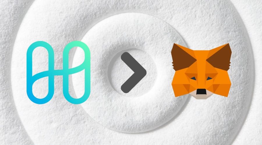 harmony to metamask with a white background