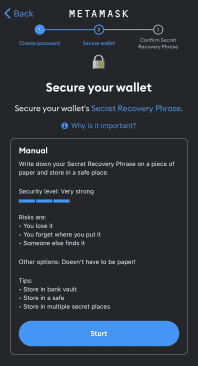 metamask mobile app secure your wallet page, image