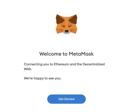 metamask desktop extension setup start screen, image