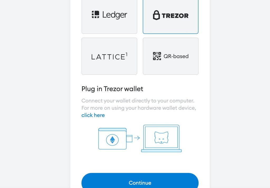 trezor to metamask