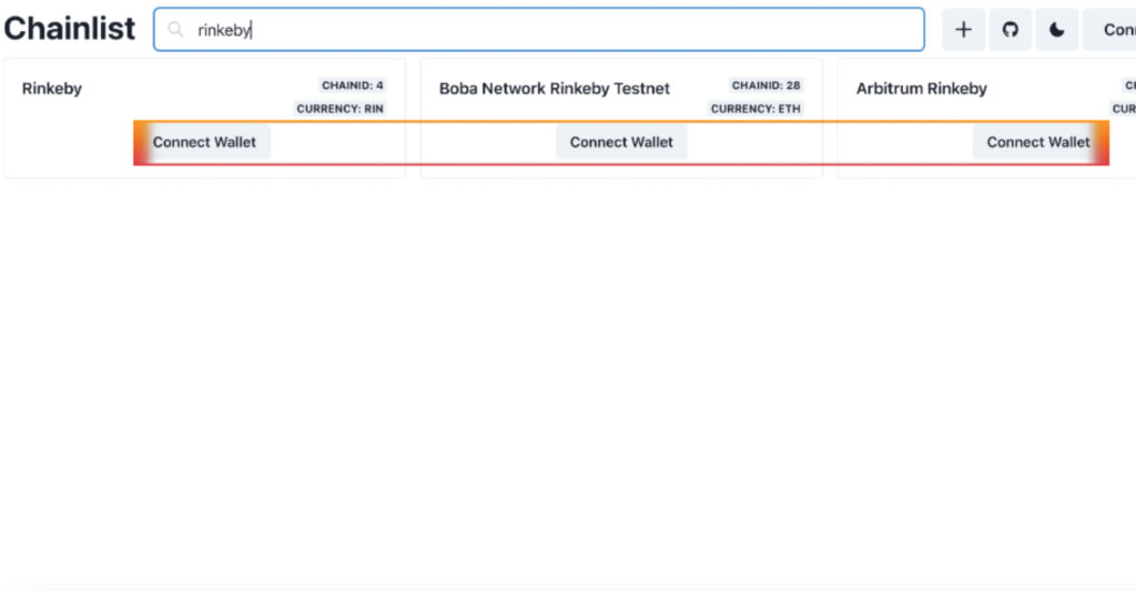 chainlist search for network