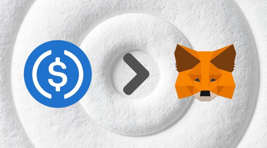 usdc to metamask thumbnail with an arrow
