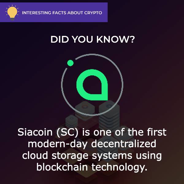siacoin interesting fact
